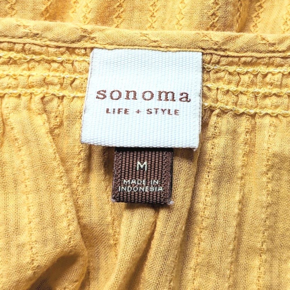 🧡 Sonoma Goods For Life Yellow Peplum Top - Picture 5 of 6